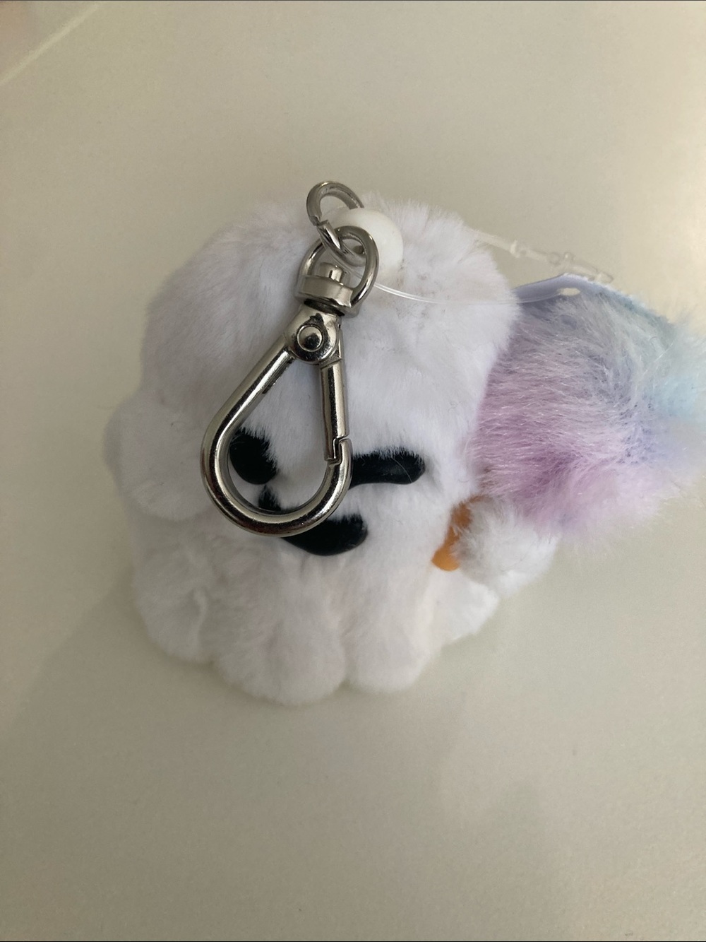Bath & Body Works White Plush Ghost Keychain Hand Sanitizer Holder - Picture 2 of 4